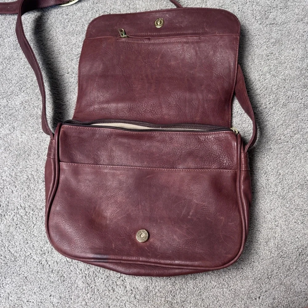 Coronado Leather Shoulder Bag Concealed Carry Burgandy 11x10